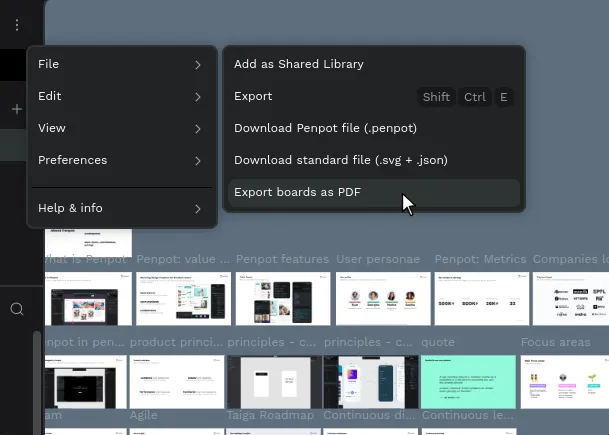 Export progress